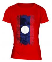 Laos Grunge Flag Ladies T-Shirt
