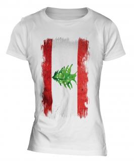 Lebanon Grunge Flag Ladies T-Shirt