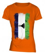 Lesotho Grunge Flag Ladies T-Shirt