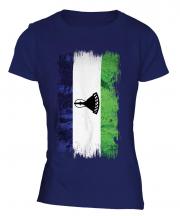 Lesotho Grunge Flag Ladies T-Shirt