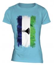 Lesotho Grunge Flag Ladies T-Shirt