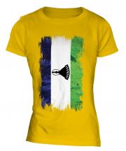 Lesotho Grunge Flag Ladies T-Shirt