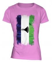 Lesotho Grunge Flag Ladies T-Shirt