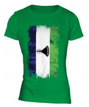 Lesotho Grunge Flag Ladies T-Shirt