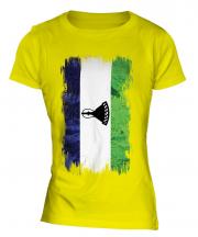 Lesotho Grunge Flag Ladies T-Shirt