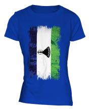 Lesotho Grunge Flag Ladies T-Shirt