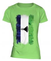 Lesotho Grunge Flag Ladies T-Shirt