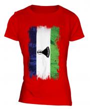 Lesotho Grunge Flag Ladies T-Shirt