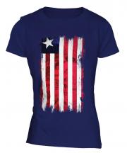 Liberia Grunge Flag Ladies T-Shirt