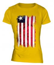 Liberia Grunge Flag Ladies T-Shirt