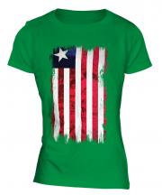 Liberia Grunge Flag Ladies T-Shirt