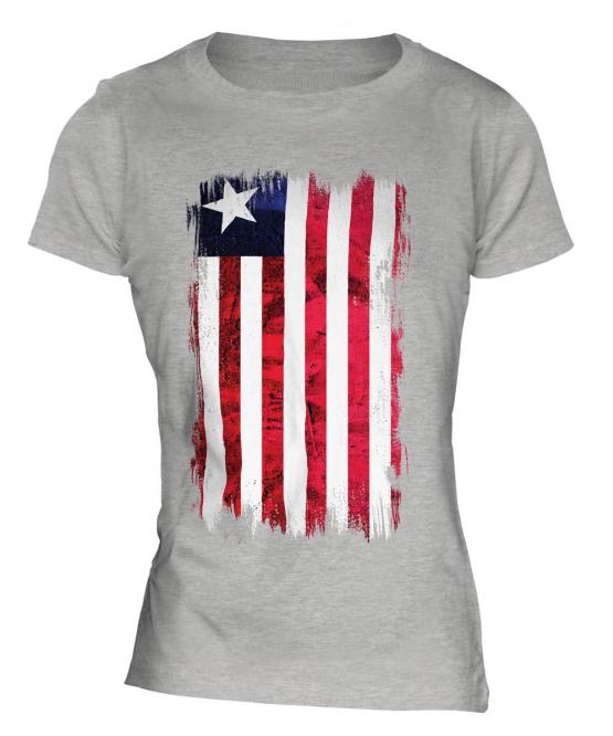Liberia Grunge Flag Ladies T-Shirt