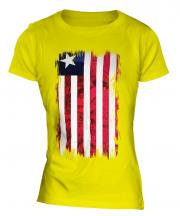 Liberia Grunge Flag Ladies T-Shirt
