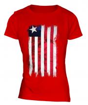 Liberia Grunge Flag Ladies T-Shirt