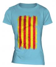 Catalonia Grunge Flag Ladies T-Shirt