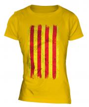 Catalonia Grunge Flag Ladies T-Shirt