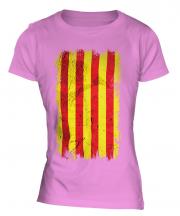 Catalonia Grunge Flag Ladies T-Shirt