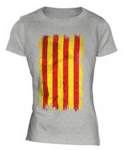 Catalonia Grunge Flag Ladies T-Shirt