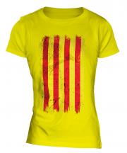 Catalonia Grunge Flag Ladies T-Shirt