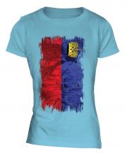 Liechtenstein Grunge Flag Ladies T-Shirt