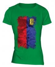 Liechtenstein Grunge Flag Ladies T-Shirt