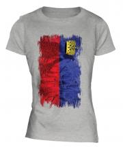 Liechtenstein Grunge Flag Ladies T-Shirt