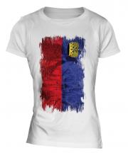 Liechtenstein Grunge Flag Ladies T-Shirt