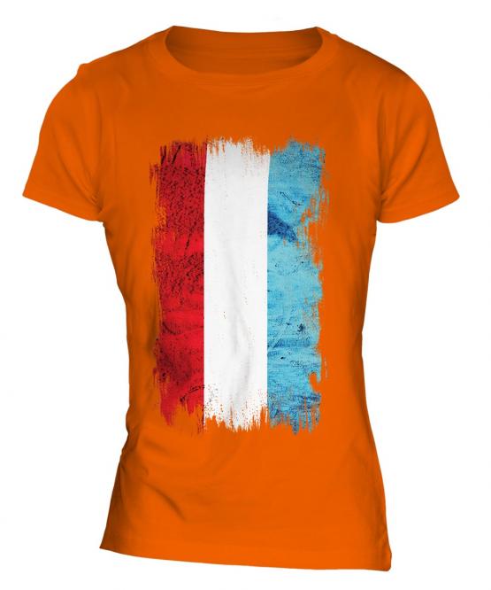 Luxembourg Grunge Flag Ladies T-Shirt