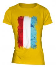Luxembourg Grunge Flag Ladies T-Shirt