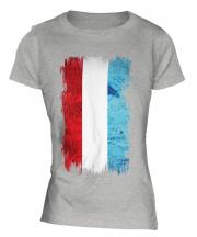 Luxembourg Grunge Flag Ladies T-Shirt