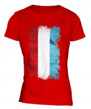 Luxembourg Grunge Flag Ladies T-Shirt