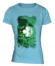 Macau Grunge Flag Ladies T-Shirt