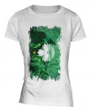 Macau Grunge Flag Ladies T-Shirt