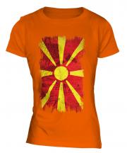 Macedonia Grunge Flag Ladies T-Shirt