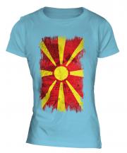 Macedonia Grunge Flag Ladies T-Shirt