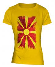 Macedonia Grunge Flag Ladies T-Shirt