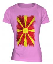Macedonia Grunge Flag Ladies T-Shirt