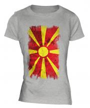 Macedonia Grunge Flag Ladies T-Shirt