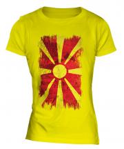 Macedonia Grunge Flag Ladies T-Shirt