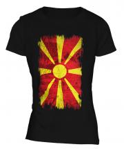 Macedonia Grunge Flag Ladies T-Shirt