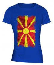 Macedonia Grunge Flag Ladies T-Shirt