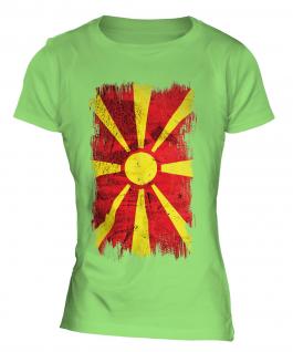 Macedonia Grunge Flag Ladies T-Shirt