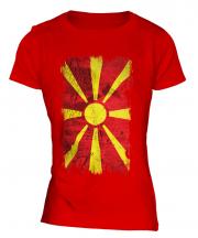 Macedonia Grunge Flag Ladies T-Shirt