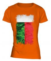 Madagascar Grunge Flag Ladies T-Shirt