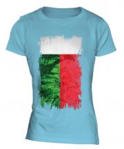 Madagascar Grunge Flag Ladies T-Shirt