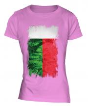 Madagascar Grunge Flag Ladies T-Shirt