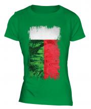 Madagascar Grunge Flag Ladies T-Shirt