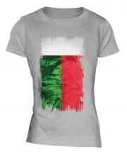 Madagascar Grunge Flag Ladies T-Shirt