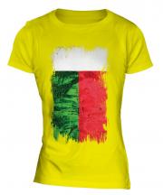 Madagascar Grunge Flag Ladies T-Shirt
