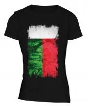 Madagascar Grunge Flag Ladies T-Shirt